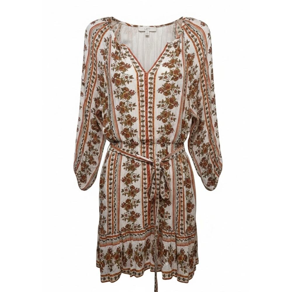 Boho Indie Dress Cottagecore Lined XXL Lilith Floral Orange Romantic Streetcore - Picture 2 of 4